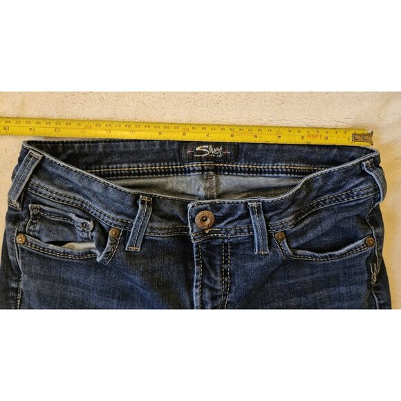 Silver Elyse Slim Boot Jeans Womens 28x33 Blue Slim Fit Bootcut Denim - Picture 8 of 13